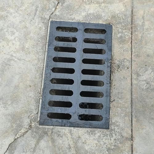 Canaletta Scolo Acqua Piovana Copertura di Scarico in Ghisa per Esterni per Pavimento in Cemento, Griglia di Drenaggio per Impieghi Gravosi per Cortile Garage Terrazza Patio, Filtro di Drenaggio in Me