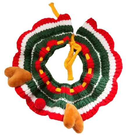 Winter Hundehalsband Weihnachts-Elchgeweih-Design Gestrickter Schal
