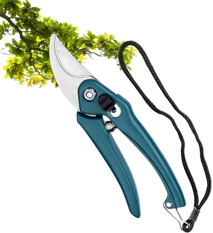 Sécateur de Jardin, Sécateur à Contre-Lame Renforcé, Sécurité Verrouillage Confortable pour Fleurs Arbres Fruits Légumes Tâches Générales Taille Haies et Arbustes