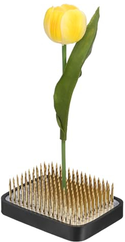 M METERXITY Flower Frog 2.76 x 1.97 Rectangle Copper Floral Arranger Pins Ikebana Holder W Rubber Base for Flower Arrangements/Craft Plant/Home Decor, Floral Kenzan Fixed Tool [1.1cm Pins]