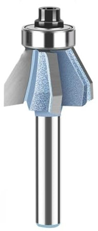 1 pz. Fresa for smusso Z4 da 60 gradi, fresa for smussare, fresa for bordatura con cuscinetto superiore, utensile for taglio del legno, utensile for lavorazione del legno(0.25inx13.5mm)