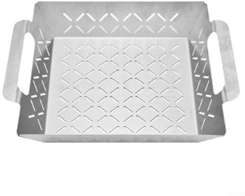 Vassoio per barbecue in acciaio inox con design innovativo per grigliare e cuocere, efficiente drenaggio dell'olio (L)