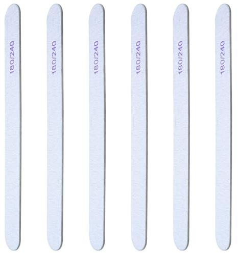 6Pcs Nail Files, Washable Professional Nail Files 180/240 Grit Nails File | Double Sided Nails File for Natural and Acrylic Fingernail Buffer Block Manicure Tools Pet Grooming Tools