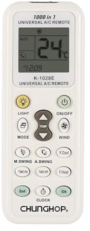 Aire Acondicionado Universal 1000 en 1 con Control Remoto LCD Digital, Controlador de bajo Consumo CHUNGHOP K-1028E