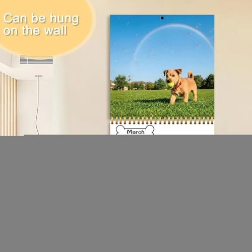 Tuxuseo Calendario para perros 2026 | Calendario de pared para cachorros | Planificador mensual con gran cuadrícula para actividades familiares, reuniones de equipo, planificación de vacaciones, lugar