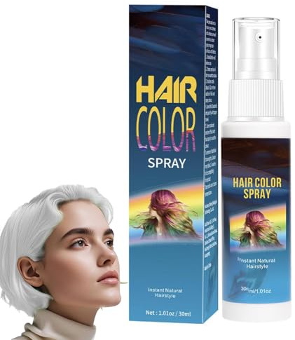 White Hair Spray Colour for Kids Wash Out, Temporary Hair Colour Spray, One Time Use Hair Color Wax, Gentle Formula, Non Sticky, Instant Hair Dye Alternative for Halloween, Party Makeup (White)