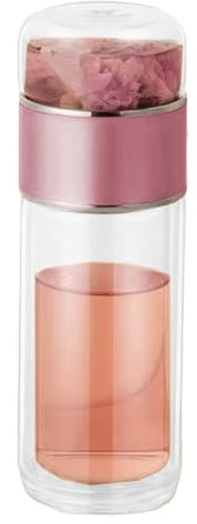 Vaso Infusor De Té – Botella Infusora De De Vidrio De Doble Pared Con Filtro Microporoso Incorporado, Taza De Viaje A Prueba De Fugas | Vaso De Té De Vidrio Portátil Duradero Para Hojas Sueltas Y F