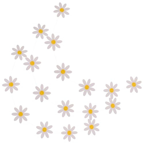 TOBBOMEY 3 Stück Gänseblümchen Banner aus Farbechtem Stoff Mädchen Geburtstagsdeko Party Girlande zum Aufhängen für Kinderfeier