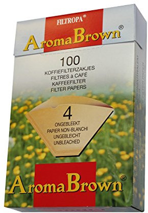 2 Boxes of Filtropa Unbleached Brown Coffee Filter Papers - Size 4, Pack of 100