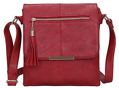 Mabel London Women’s Crossbody Bag - Faux Leather Shoulder Bag with Adjustable Strap, Tassel Zip Pocket, & Multi-Compartment Design - Stylish & Lightweight Messenger Purse