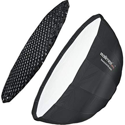 Walimex pro Studio Line Beauty Dish Softbox QA85 Beauty Dish Light Shaper, 85 cm, 40 cm Deep, Foldable, with Grid, Indoor and Outdoor Diffuser, for Speedlite Flash Studio Flash 22455