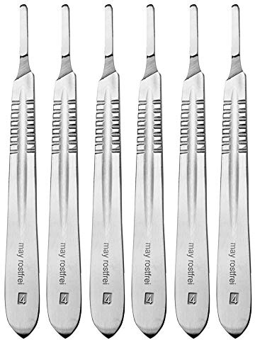 May Set 6x Skalpellhalter Figur 4 Skalpellgriff Edelstahl Modellbau | 6er Set robuster Skalpellhalter (Figur 4) aus Edelstahl für Modellbau und präzise Grafikarbeiten