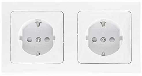 ChiliTec 2-fach Steckdose Delphi Unterputz 2x Schutzkontakt-Steckdosen mit Rahmen UP Einbau - Doppelsteckdose Anschluss Steckklemme Weiß