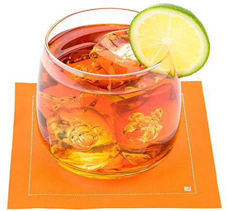 Napluxe Cocktail-Servietten aus Bio-Baumwolle, Orange Papierservietten, weich und langlebig, 11,4 x 11,4 cm, Einweg- und recycelbar, 50 ct Box, Restauranware