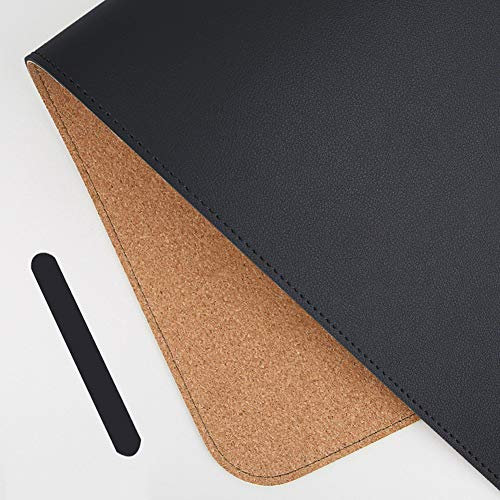 Wasserdichte doppelseitige Schreibtischunterlage, Multifunktionale Büro Glatte Schreibunterlage, PU Leder + Kork Schreibtischunterlage, Großes Gaming Mauspad für Laptop Tastatur