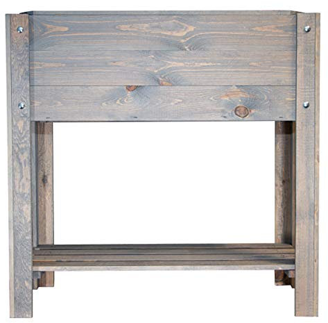 Antikas - Bancal elevado - Madera - 2 estantes - Antracita