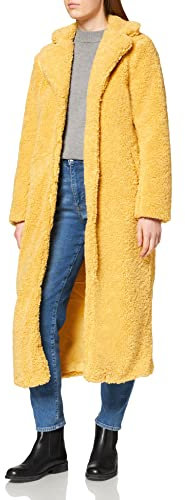 NA-KD Oversized Teddy Coat Abrigo de Peluche de Gran tamaño, Amarillo, 38 para Mujer