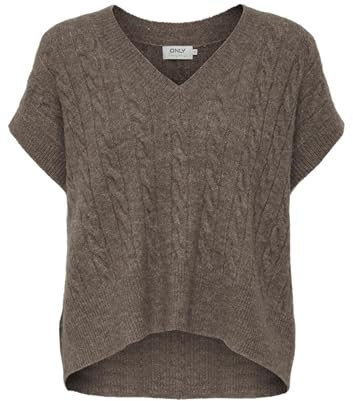 ONLY ONLMELODY Vest Knt Noos, Maglioncino a Gilet da Donna, Caribou/Detail:Melange, L