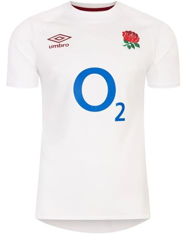 Umbro Mens England Rugby Home Shirt 2024 Six Nations Adults White L