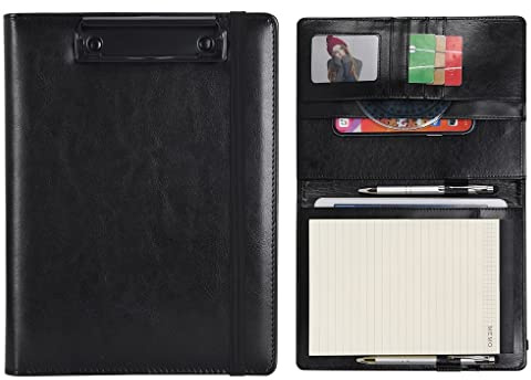 Wonderpool Porte Formulaires Documents Conférencier Portfolio Porte Bloc Range Documents, Trieur Organiseur Portfolio Planchettes Porte-formulaires pour Bureau Voyage école (A5,Noir)