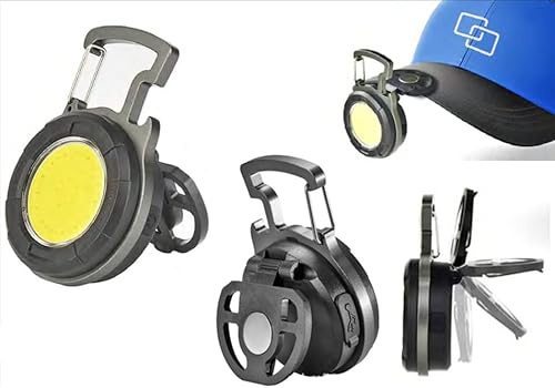 Shop-UP! Linterna LED COB portátil con clip e imán, abrebotellas, luz fría, emergencia