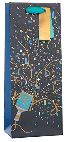 UK Greetings | Bottle Bag | Party/Gift Bag | Birthdays/Weddings/Christmas | Party Popper Design
