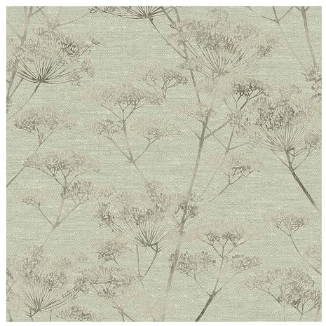 Boutique Sage Serene Seedhead Floral Wallpaper | Paste the Wall | Green Floral | Eco-Friendly