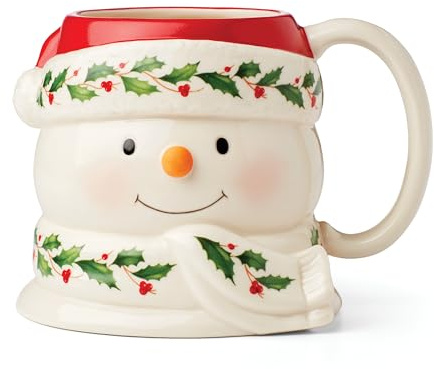 Lenox 895045 Weihnachtsbecher mit Schneemannmotiv, 473 ml