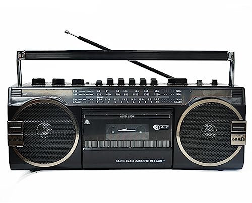 Radio rétro, Lecteur de Cassette Radio rétro, Lecteur de Cassette, Boombox Bluetooth rétro, Radio AM/FM, Diffusion Filaire et sans Fil avec Deux Haut-parleurs, Style CLAS