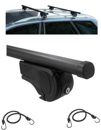 Kompatibel mit Suzuki Jimny I SUV Rail offen 2015 Dachträger TOTUS FE für Autodachträger mit hoher Traglast zugelassen Stahl 127 cm ovales Profil max. 100 kg