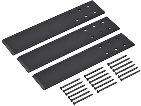 sourcing map 3 Pack 30.4cm Countertop Support Brackets, Hidden Knee Wall Support Bracket with Screws, Black Floating Bracket for Quartz, Wood, Concrete
