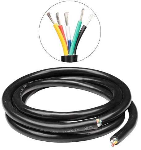 URCIANOW Cavo Elettrico 5×2,0mm² 14AWG Filo 5 Conduttori Cavo di Prolunga 2 Metri UL2464 Tensione 300V Filo Per Elettrodomestici ad alta potenza