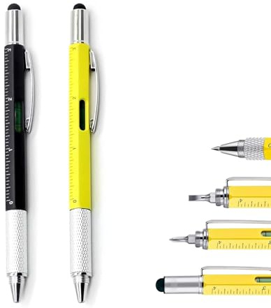 Multitool-Stift für Herren, 6-in-1-Multifunktionswerkzeug, coole Gadgets, Werkzeuge, Schulanfang, Gadgets für Weihnachten, Freund, Schulabschluss, Schulanfang, Büroingenieur, Tischler, Bauwerkzeug, 2
