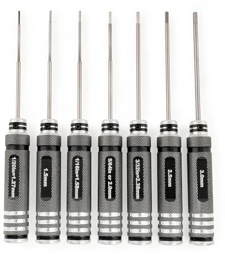 Musiclily Pro High Speed Steel 7Pcs Hex Screwdrivers Hex Keys Wrenches Set for Guitar Bass Bridge Saddles or Knobs Adjustment