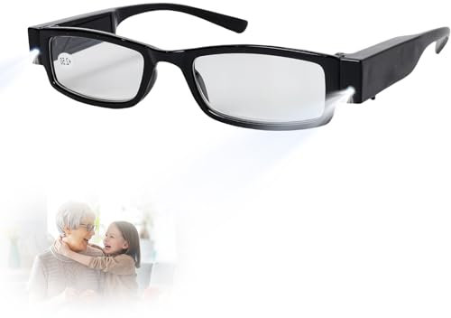 250% Magnifying Glasses with LED Light 2.5x Magnifying Glasses for Hobbies Reading Glasses Hands-Free Head Magnifier Eyeglasses for Jewellers Repairing Close Work Crafts for Men and Women