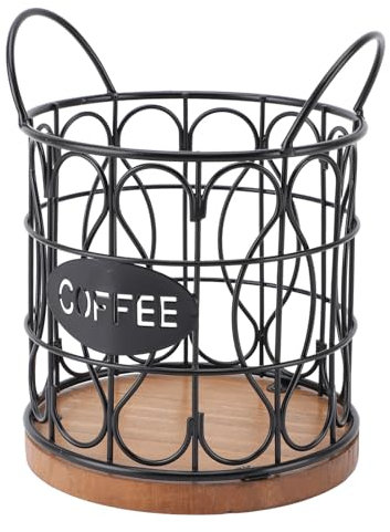 Pongnas Porta Cialde caffè, Porta Tazze K Organizzatore Tazze K Cestino Rotondo per Cialde caffè Porta Capsule caffè Porta Crema per caffè per Bancone Bar (BLACK)