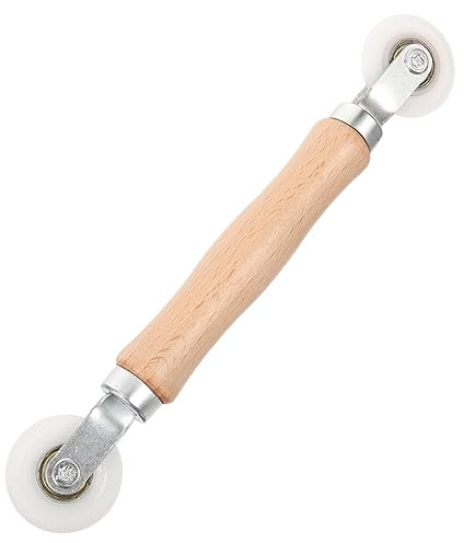 HOMSFOU Screen Repair Roller and Screen Spline Roller Wooden Handle for Window Frame Mesh Replacement