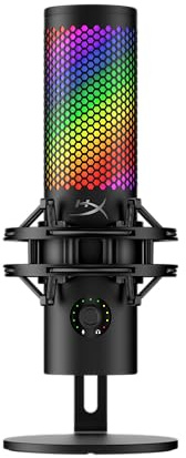 HyperX QuadCast 2 S – USB Microphone, with RGB Lighting, Streaming and Podcasting, with On-Board Controls, LED Lighting, Removable Shock Mount, PC, Mac, USB-C - Black (Renewed)