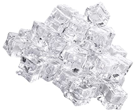 Warmhm Fake Ice Cubes Reusable Acrylic Ice Rocks for Jewelry Props Beverage Photography Decor Irregular Shape 40pcs