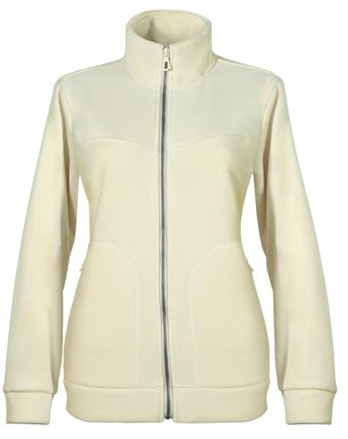 BWBIKE Chaqueta de Forro Polar con Cremallera Completa para Mujer, Camiseta de Forro Polar Suave y Difusa para Otoño Invierno, Capa Intermedia Cálida y Acogedora