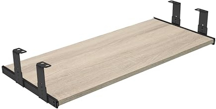 FIX&EASY Tastaturauszug Up&Down-XL Tastaturablage 600X300mm sonoma eiche Dekor Auszugschienen mit Einrastfunktion höhenverstellbar schwarz 300mm Set Ablage und Auszug mit Verriegelung f. Tastatur Maus