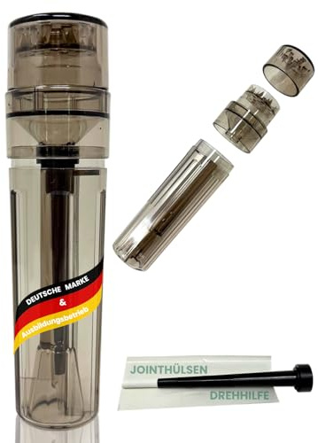 EKNA 3-in-1 Drehmaschine mit Grinder und Aufbewahrung - Cone Loader & Joint Roller für Herbs - Kräutermühle mit Joint Befüllung (Inkl. Anleitung)