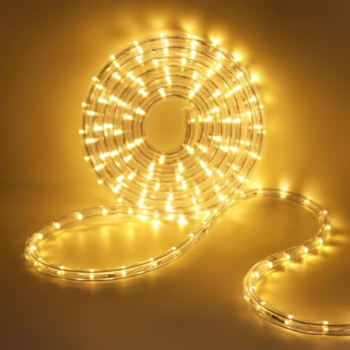 HEGEHE LED Lichterschlauch Außen, 36leds/m Wasserfest LED Schlauch Lichterkette Licht Leiste für Garten,Party,Weihnachten,Zaun,Dach,Dekoration Beleuchtung (Warmweiß, 4M)