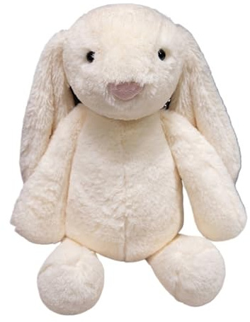 HOMEXYLYL Conejo de Peluche, Conejito de Peluche, Conejo de Orejas caídas con Pajarita for cumpleaños, Navidad, decoración del hogar for niños(White,30cm/12in)