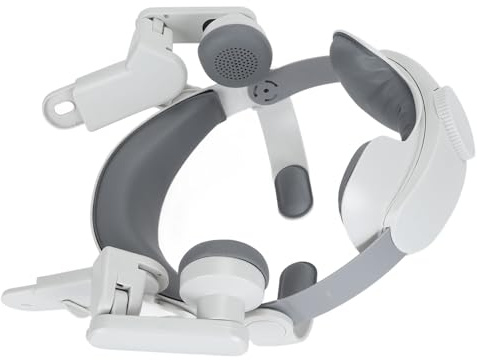 SENECESLI Bekvämt VR-headset-huvudband Justerbar Design Minskar Trycket på Ansikte och Huvud för Långa Spelsessioner Gråvitt