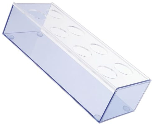 Hemobllo Jarrón Rectangular de Plástico para Centros de Mesa 25 CM 8 Agujeros Color Azul Lago Caja Floral Hidropónica Adecuado para Decoración de Bodas y Hogar