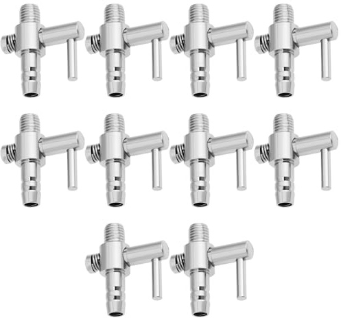 VGOL 10Pcs 4mm Aquarium Single Way Air Valve Distributor Splitter Stainless Steel for Air Aquarium Pump Fish Tank