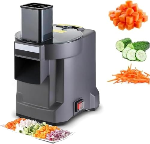 LYJIANGXIN Cortador De Verduras Eléctrico Multifuncional 4 En 1, Picadora Comercial 100 W – Máquina Automática para Cubos Patatas Cebollas Zanahorias, para Frutas Y Verduras
