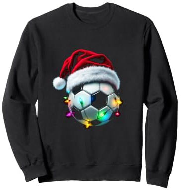 Ballon de Football Festif avec Bonnet de Père Noël et lumières Sweatshirt