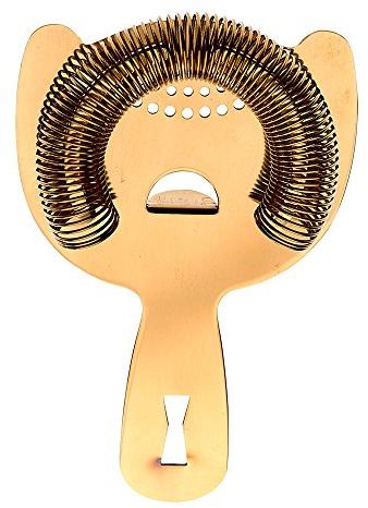 Barfly Premium Hawthorn Strainer, Gold Plated, Stainless Steel, 15.24 x 9.53 x 3.81 cm